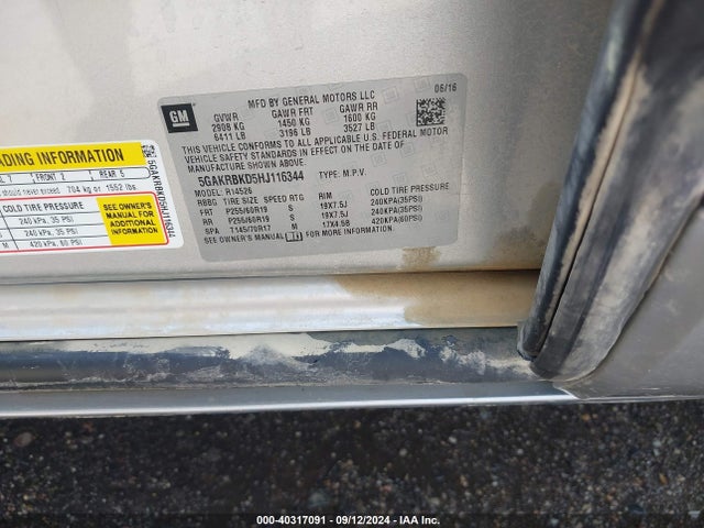 5GAKRBKD5HJ116344 Buick Enclave Leather