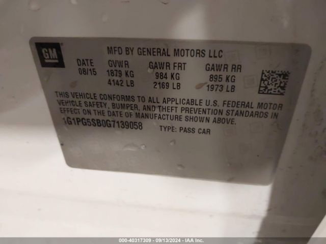 1G1PG5SB0G7139058 Chevrolet Cruze Limited Ltz Auto