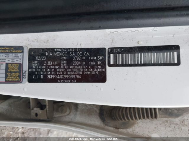 3KPF54AD2PE599764 KIA Forte Gt-line