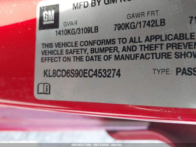 KL8CD6S90EC453274 Chevrolet Spark 1lt Auto