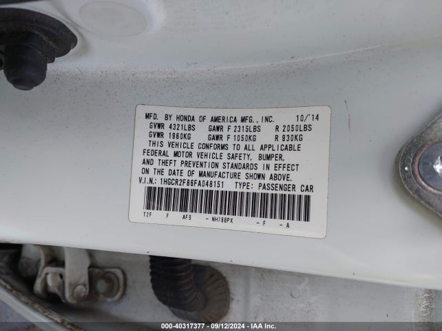 Honda Accord Ex-l 2015 1HGCR2F86FA048151 Image 9