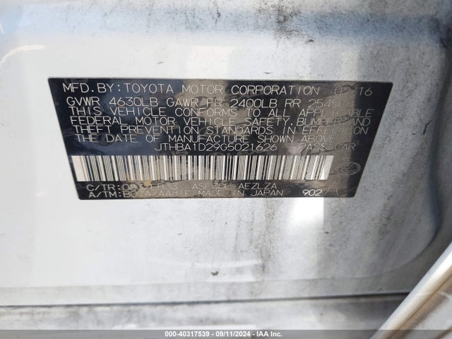 JTHBA1D29G5021626 Lexus IS 200T