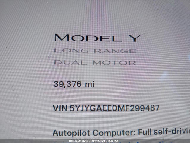 2021 TESLA MODEL Y 5YJYGAEE0MF299487 Photo 6