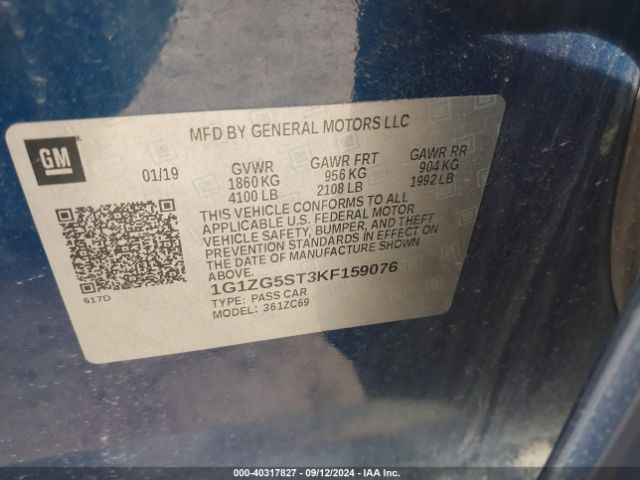1G1ZG5ST3KF159076 Chevrolet MALIBU RS