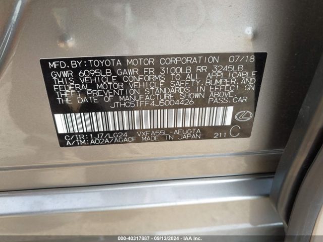 JTHC51FF4J5004426 Lexus Ls 500