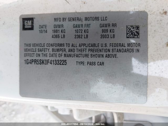 1G4PR5SK0F4133225 Buick Verano Convenience Group