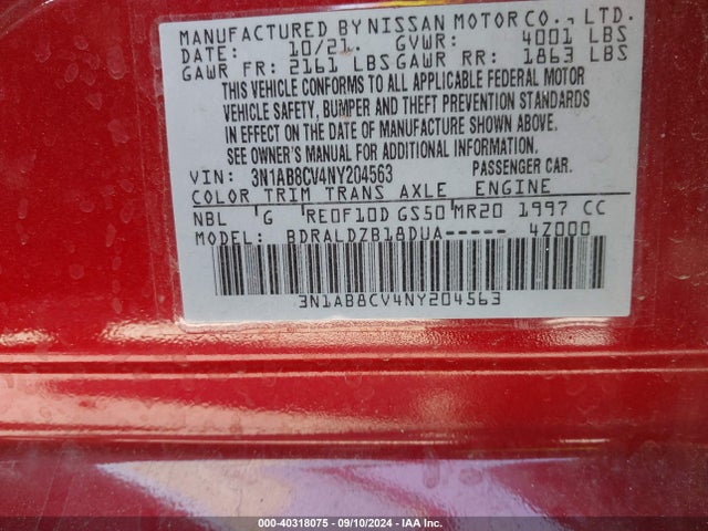Nissan Sentra Sv Xtronic Cvt 2022 3N1AB8CV4NY204563 Image 9