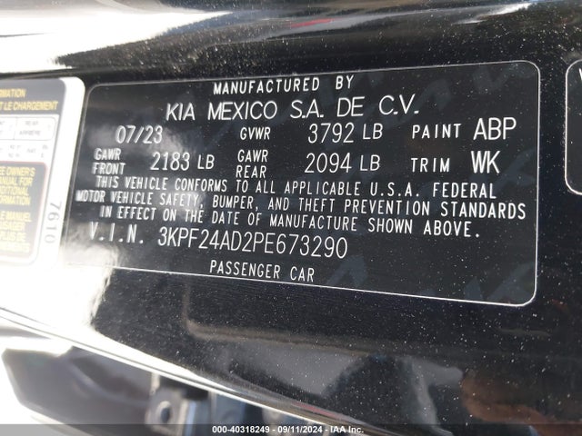 KIA Forte Lxs 2023 3KPF24AD2PE673290 Image 9