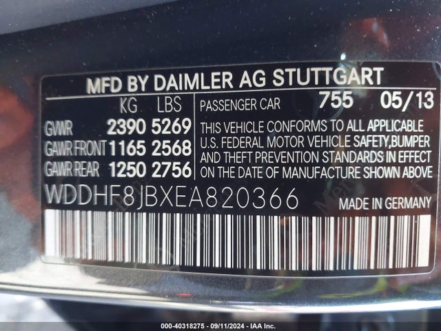 WDDHF8JBXEA820366 Mercedes-Benz E 350 4matic/e 350 Sport