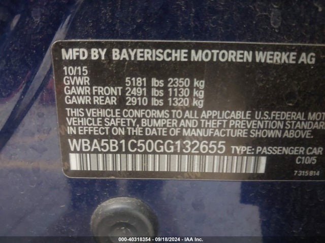 WBA5B1C50GG132655 BMW 535i