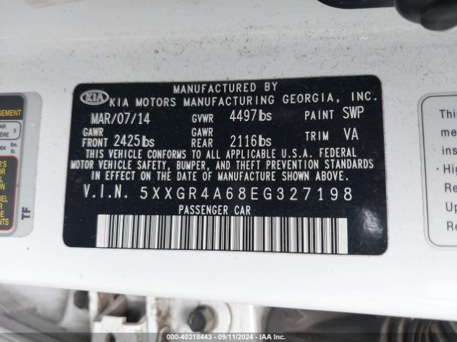 5XXGR4A68EG327198 KIA Optima Sxl Turbo