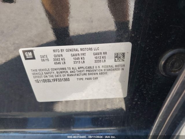 1G11D5SL1FF331360 Chevrolet MALIBU 2LT
