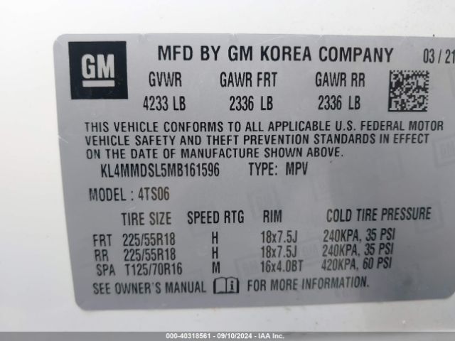 KL4MMDSL5MB161596 Buick Encore Gx Fwd Select