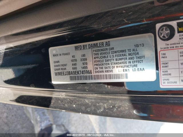 WMEEJ3BA9EK745966 Smart Fortwo Passion/pure