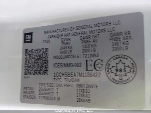 1GCHSBEA7M1186422 Chevrolet Colorado 2wd  Long Box Wt