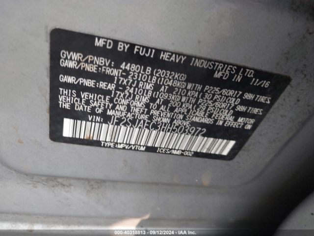 JF2SJAEC3HH503972 Subaru Forester 2.5i Premium