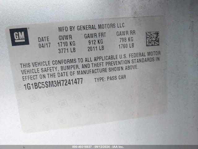Chevrolet Cruze Ls Auto 2017 1G1BC5SM3H7241477 Image 9