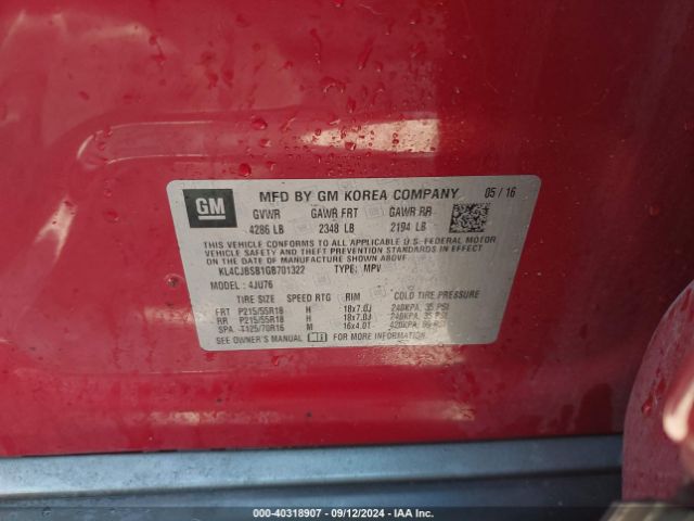 KL4CJBSB1GB701322 Buick Encore Convenience