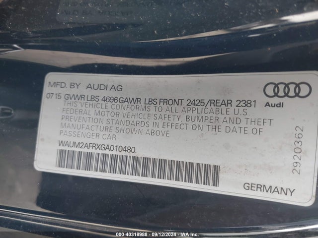 WAUM2AFRXGA010480 Audi A5 2.0t Premium