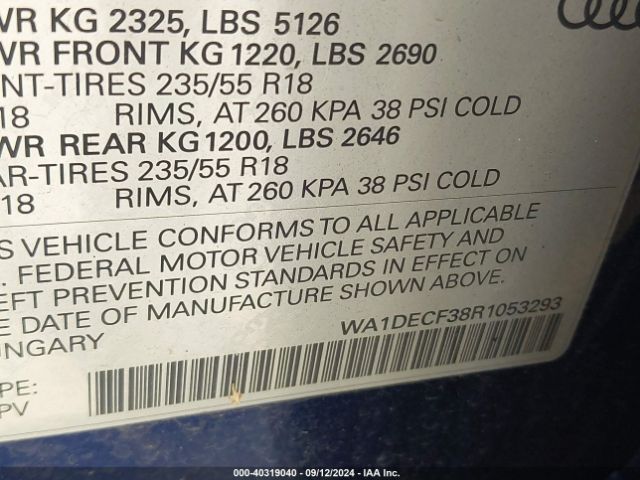 WA1DECF38R1053293 Audi Q3 Premium 45 Tfsi S Line Quattro Tiptronic