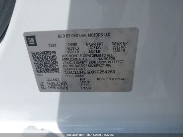 1GC1CREGXKF254269 Chevrolet Silverado 2500hd Wt