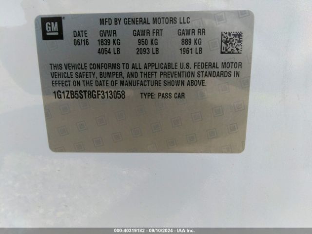 1G1ZB5ST8GF313058 Chevrolet MALIBU LS