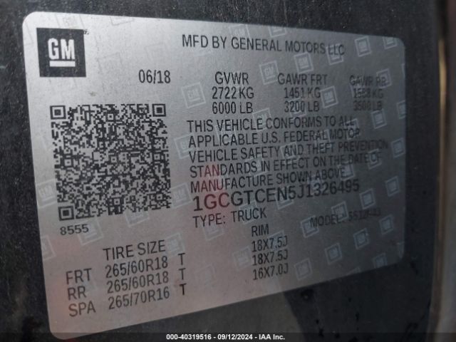 1GCGTCEN5J1326495 Chevrolet Colorado Lt