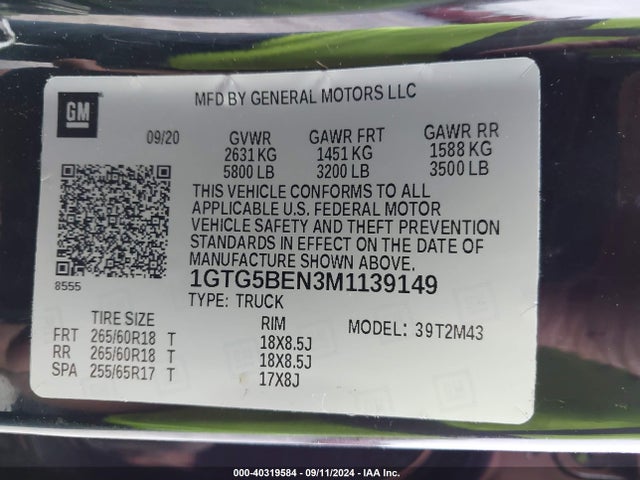1GTG5BEN3M1139149 GMC Canyon 2wd  Short Box Elevation Standard