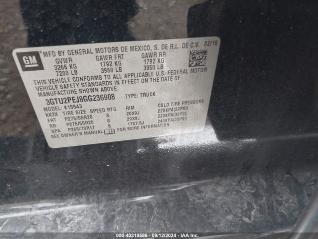 3GTU2PEJ8GG236908 GMC Sierra 1500 Denali