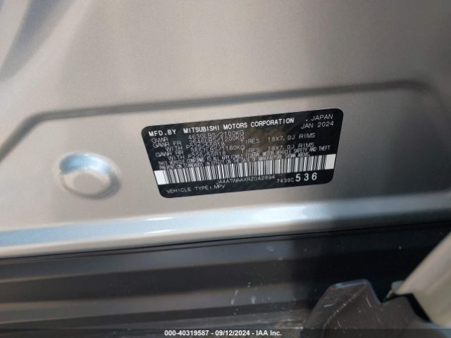 JA4ATWAAXRZ042894 Mitsubishi Eclipse Cross Se S-awc/sel S-awc