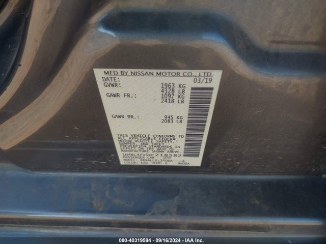 Nissan Altima 2.5 Platinum 2019 1N4BL4FV5KC218582 Image 9