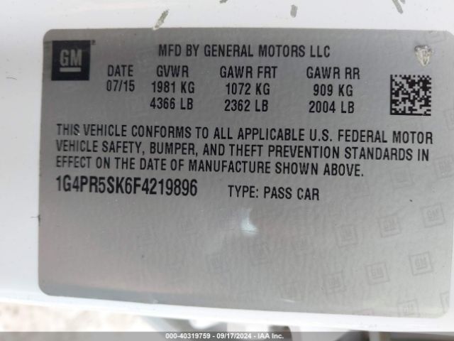 1G4PR5SK6F4219896 Buick Verano Convenience Group