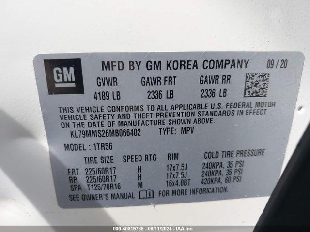 Chevrolet Trailblazer Fwd Ls 2021 KL79MMS26MB066402 Image 9