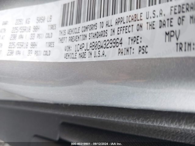 1C4PJLAB0GW329964 Jeep Cherokee Altitude