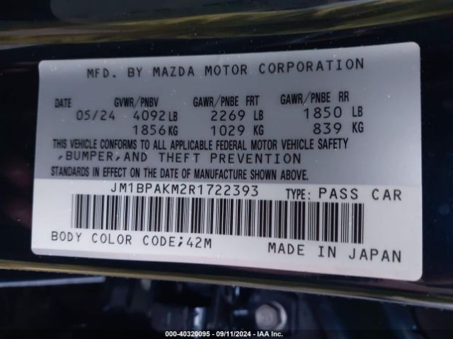 JM1BPAKM2R1722393 Mazda Mazda3 2.5 S Select Sport