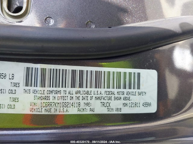 1C6RR7KM1GS214118 RAM 1500 Tradesman