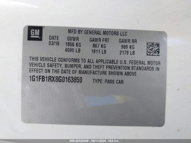 1G1FB1RX8G0163850 Chevrolet Camaro 1lt