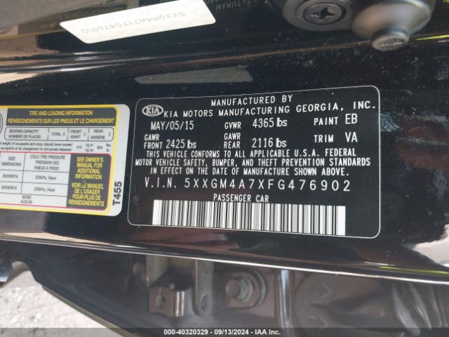 5XXGM4A7XFG476902 KIA Optima Lx