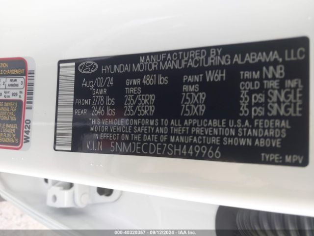 5NMJECDE7SH449966 Hyundai Tucson Limited
