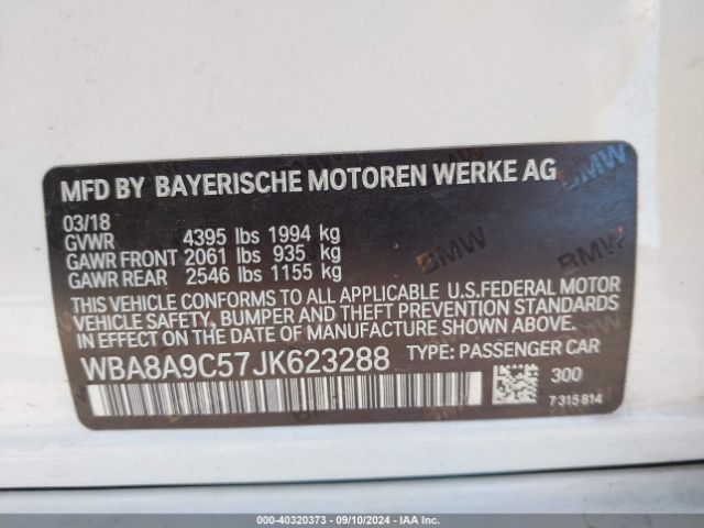 WBA8A9C57JK623288 BMW 320i