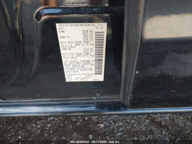 1N6AD0EVXJN742114 Nissan Frontier Pro-4x/s/sl/sv