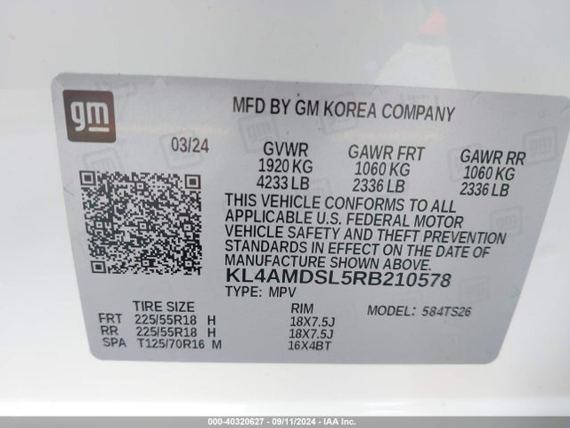 KL4AMDSL5RB210578 Buick Encore Gx Sport Touring Fwd