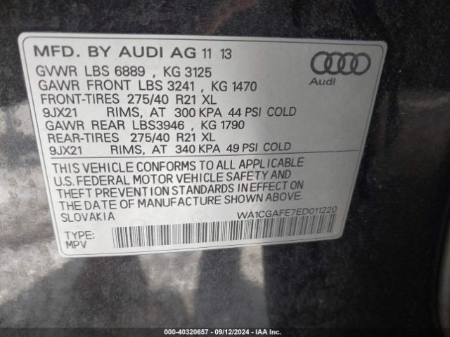WA1CGAFE7ED011220 Audi Q7 3.0t S Line Prestige