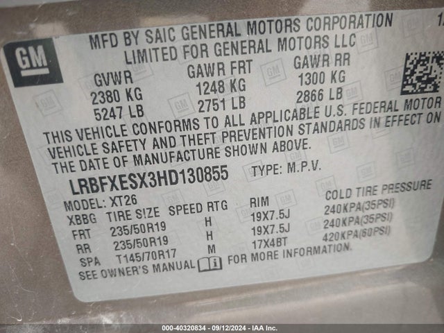 Buick Envision Premium I 2017 LRBFXESX3HD130855 Image 9