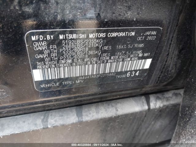 JA4J4TA83PZ015882 Mitsubishi Outlander Es 2.5 S-awc