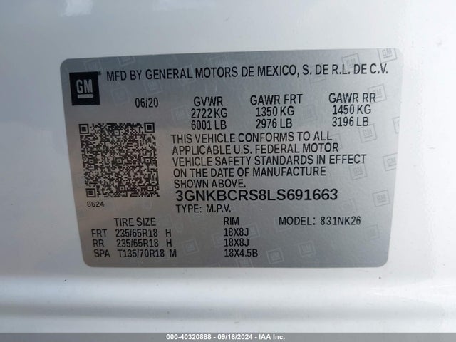 Chevrolet Blazer Fwd 2lt 2020 3GNKBCRS8LS691663 Image 9