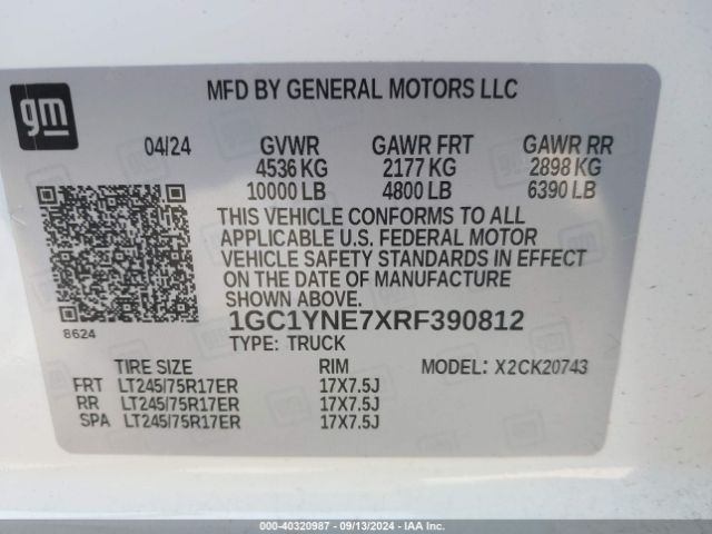 1GC1YNE7XRF390812 Chevrolet Silverado 2500hd 4wd  Standard Bed Lt