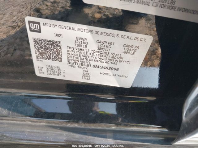 2021 GMC SIERRA 1500 3GTU9FEL0MG482998 Photo 8