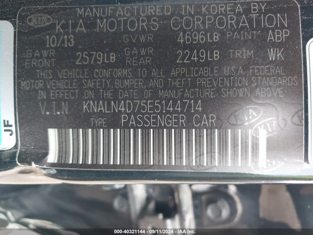 KIA Cadenza Limited 2014 KNALN4D75E5144714 Image 9