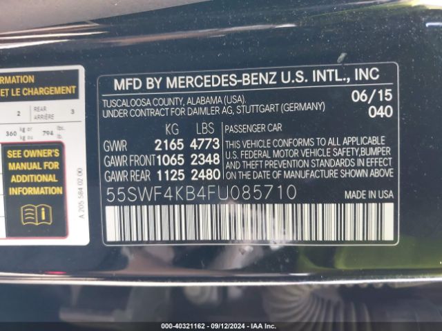 55SWF4KB4FU085710 Mercedes-Benz C 300 4matic/luxury 4matic/sport 4matic